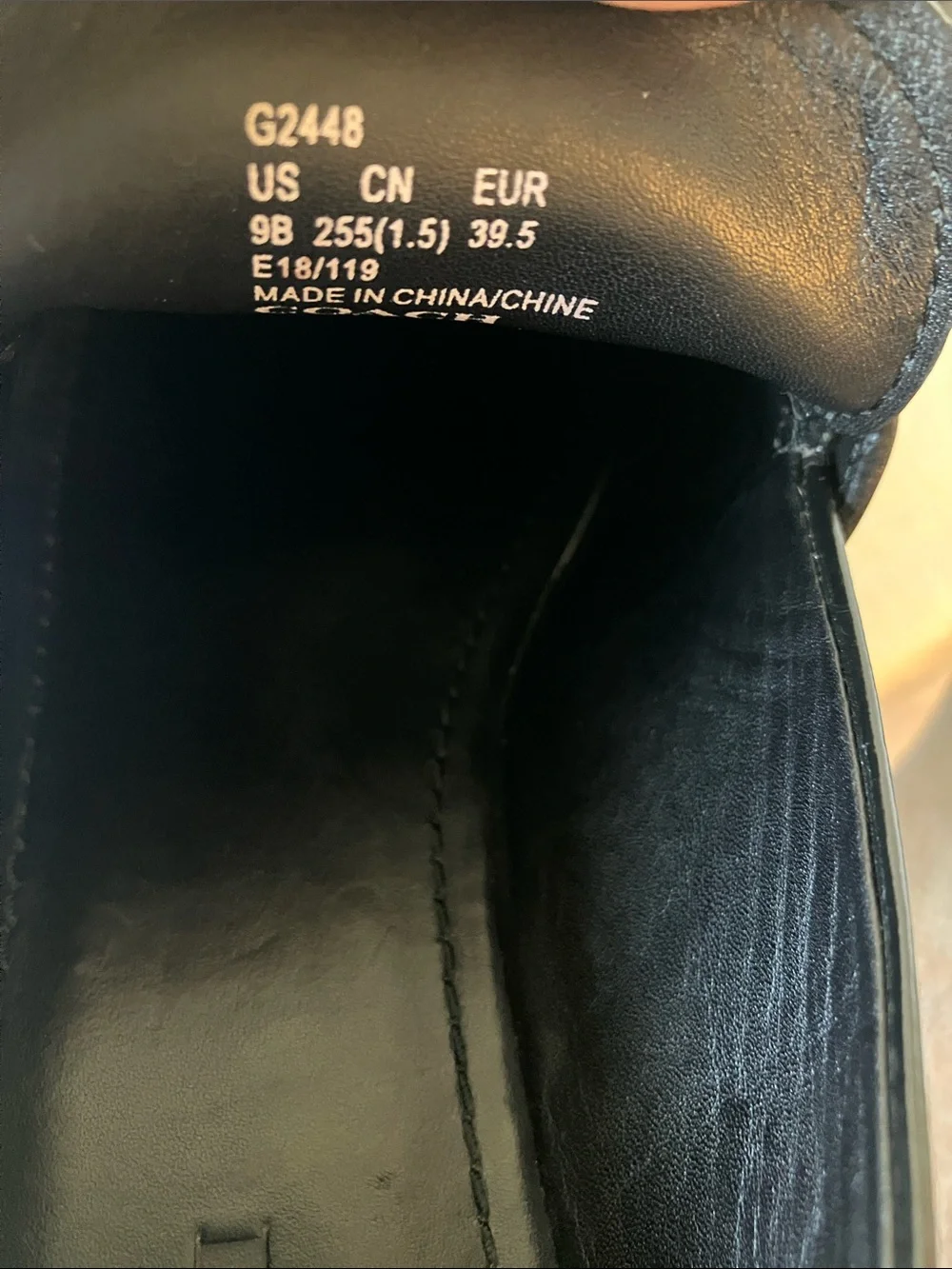 Coach black leather
