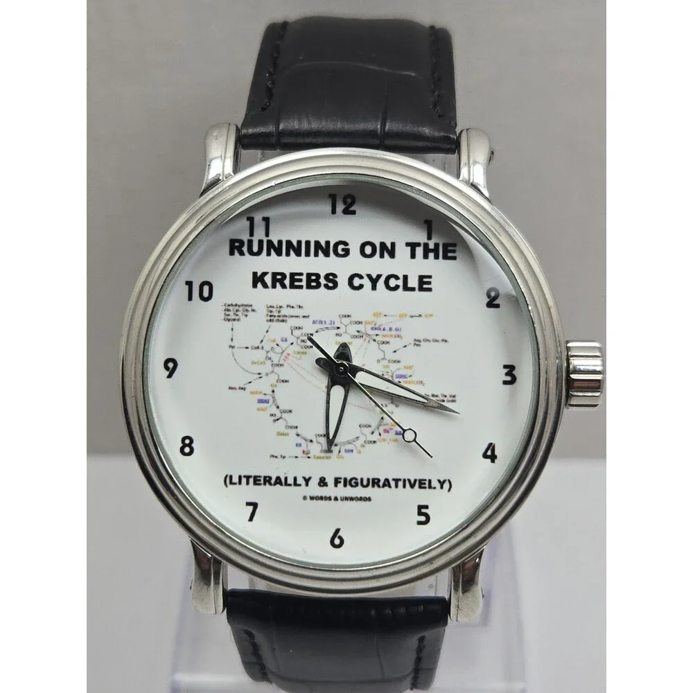 Zazzle Krebs Cycle Biochemistry Science Quartz Watch Black Leather New Battery