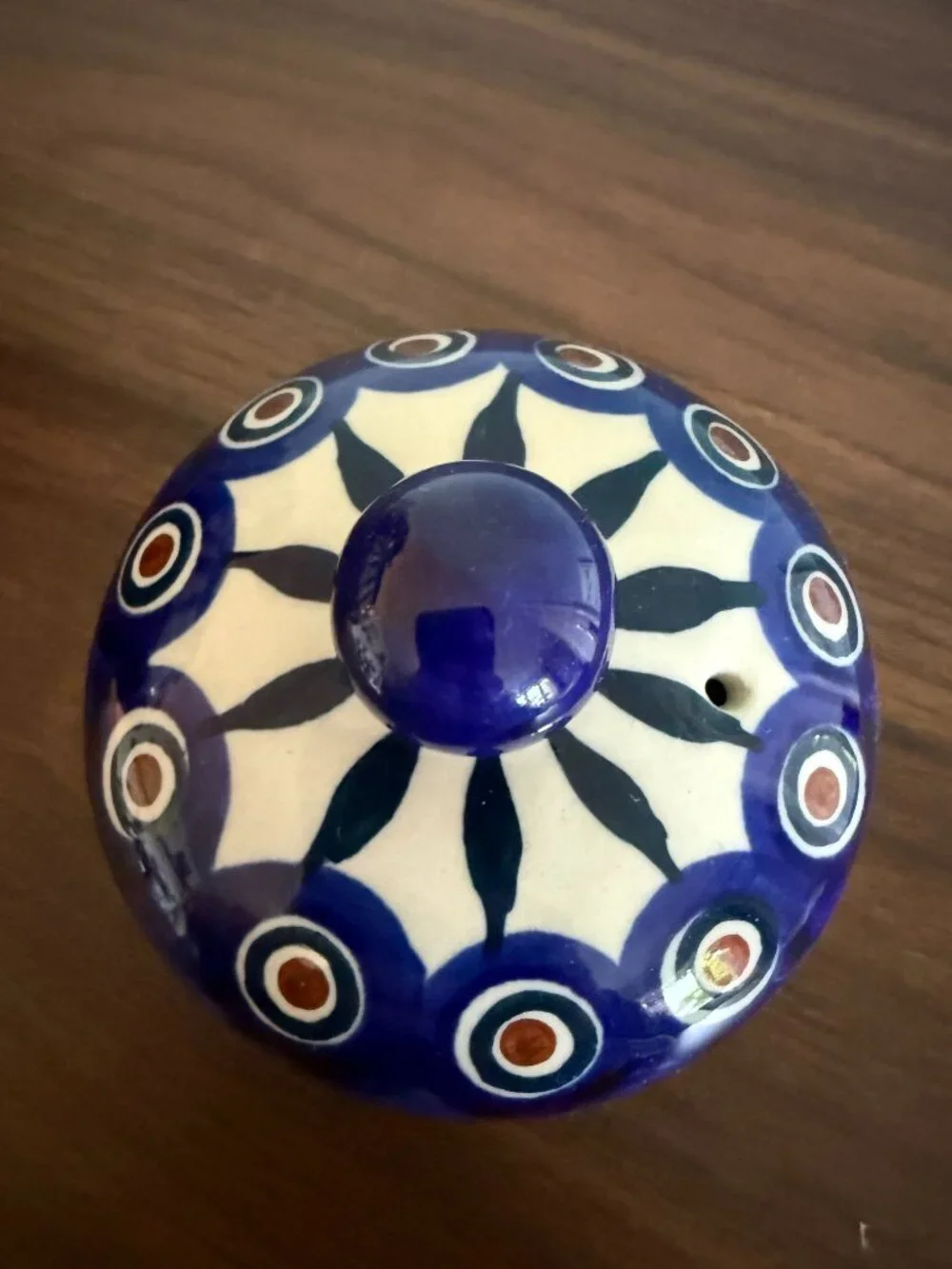 Boleslawiec Polish Pottery Teapot - Painted Peacock Pattern - FREE Shipping