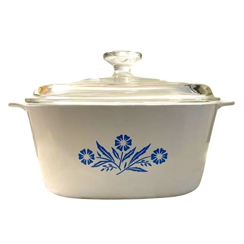 Vintage Corning Ware Blue Cornflower Casserole Dish With Lid A-3-B 3 Liter Glass