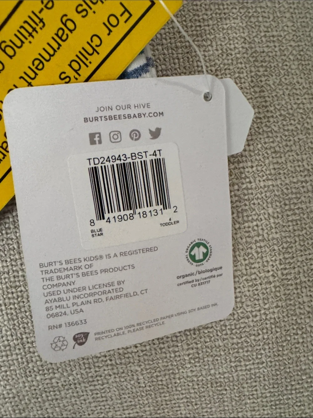 Burts Bees comfortable snug