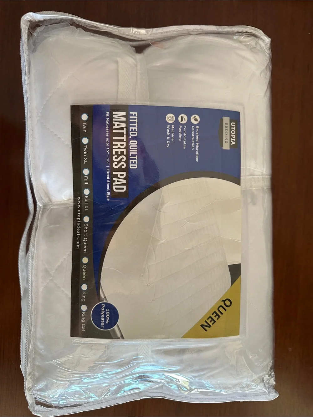 Utopia Bedding Fitted Quilted Mattress Pad - White