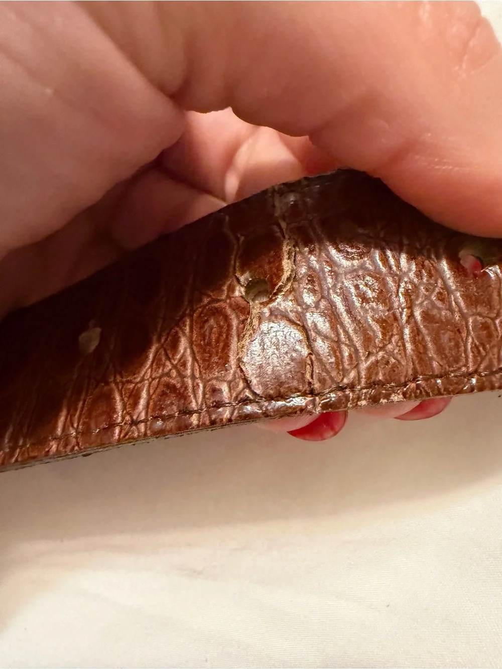 Vintage croc embossed