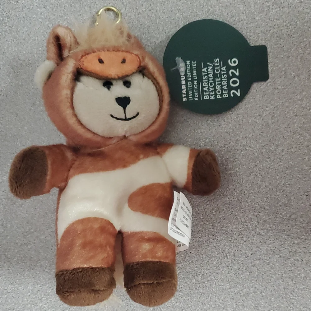 Starbucks Year Of The Horse Barista Bear In Horse Costume Keychain