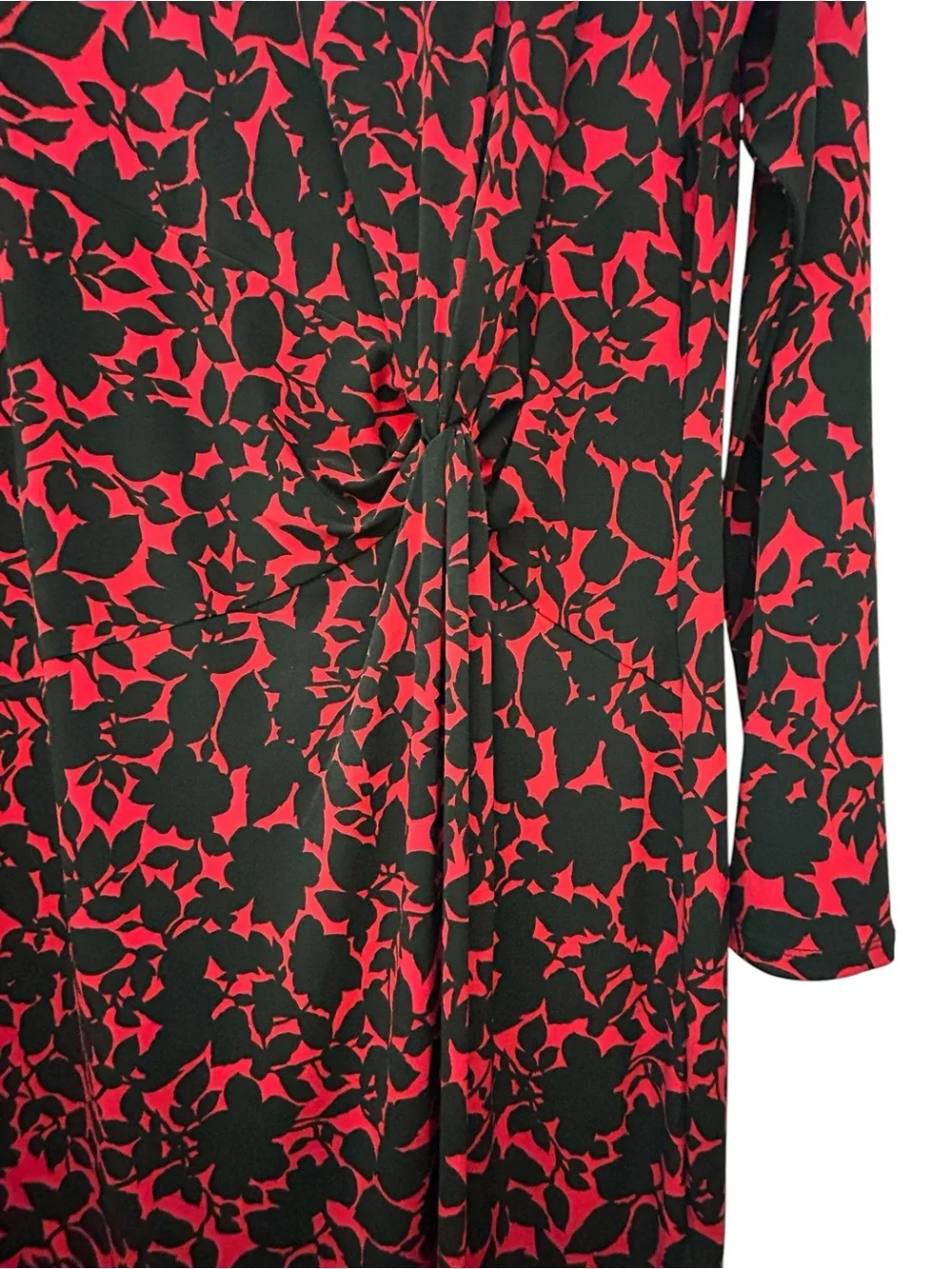 Michael Michael Kors Red & Black Floral Shift Dress - L