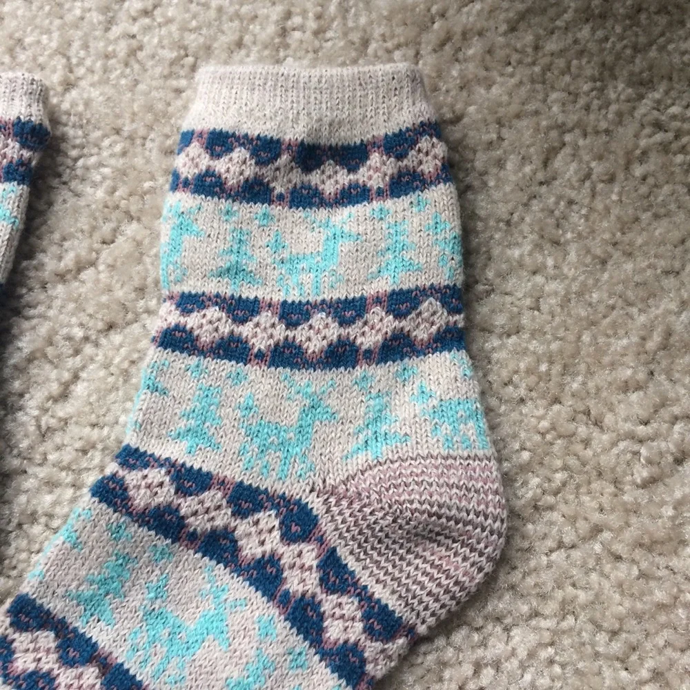 Reindeer Fair Isle Printed Crew Knit Socks