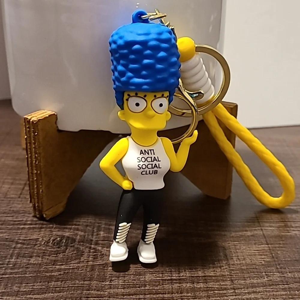The‎ Simpsons Marge Anti Social Club Keychain Keyring Bag Charm
