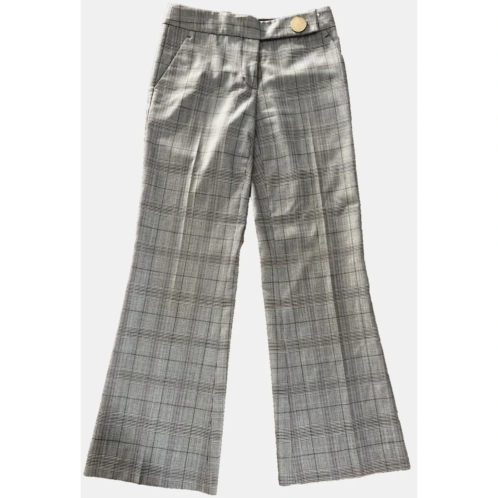 Women's Tory Burch Pants Sz 2 SMALL Myahh Plaid Wide Leg  28