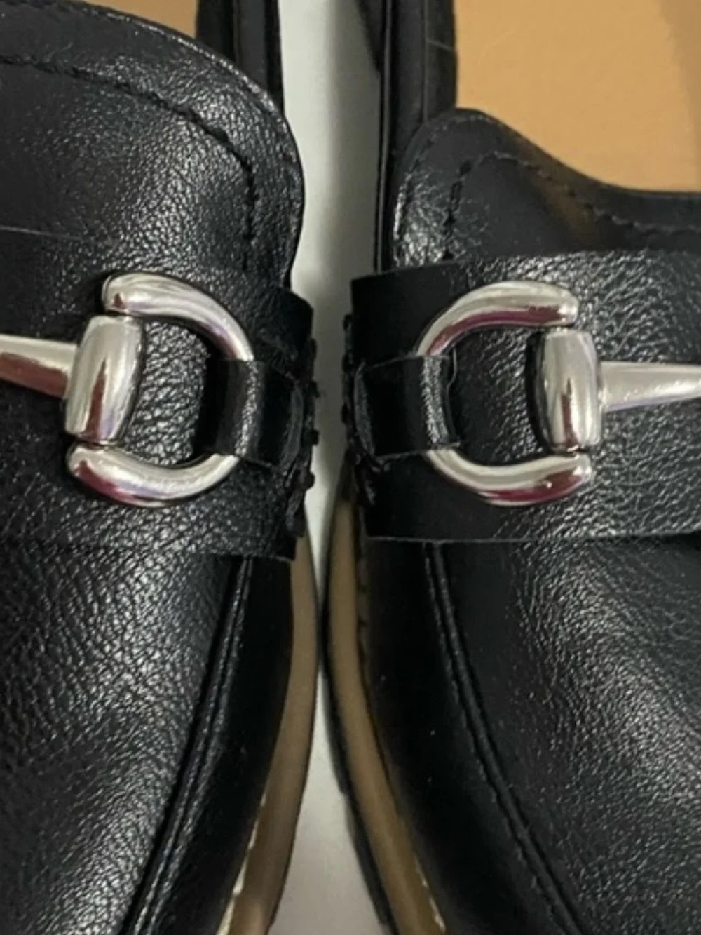 Dolce Vita Black Leather Loafers with Silver Bit Hardware NWOT SIZE 9
