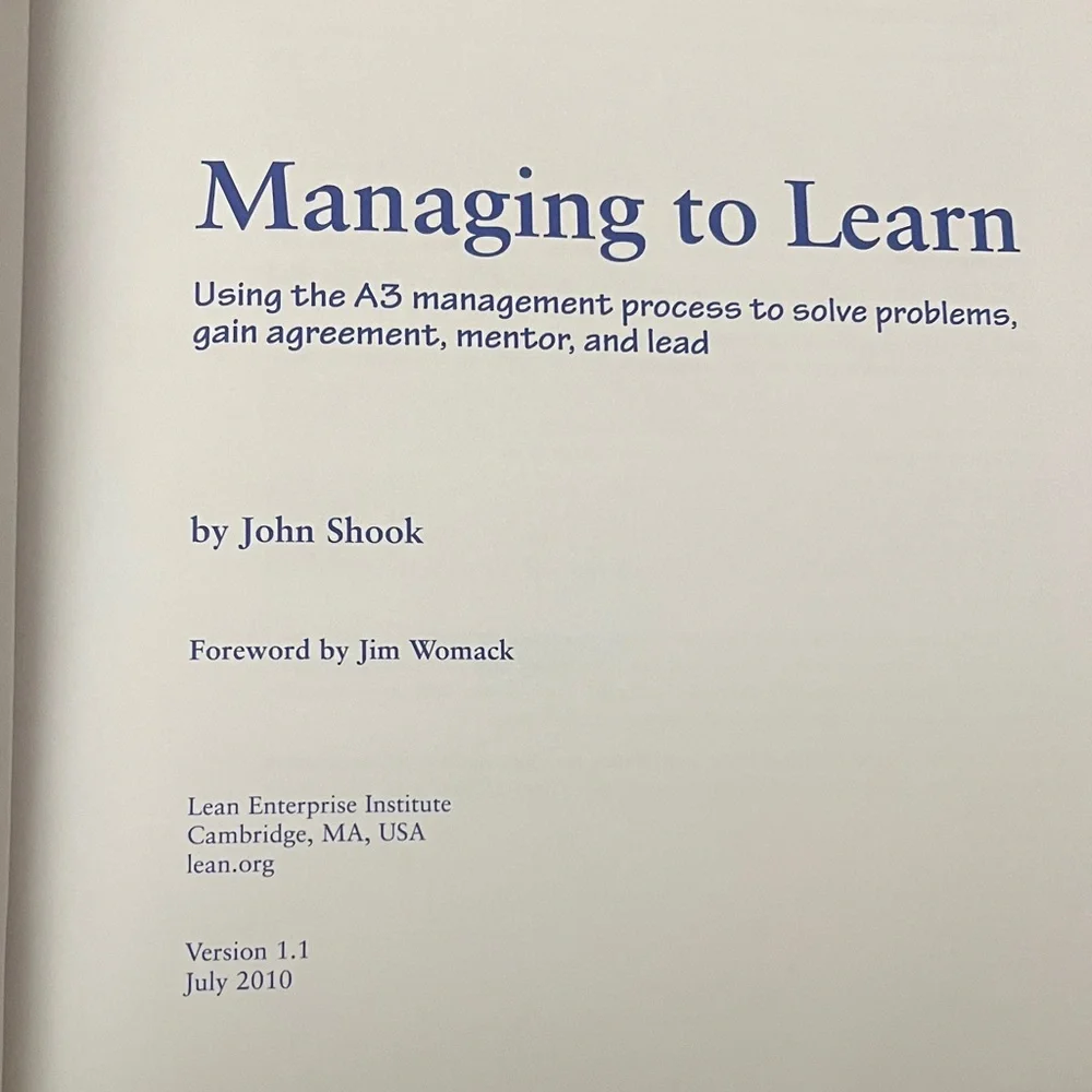 Lean Enterprise Institute managing learn