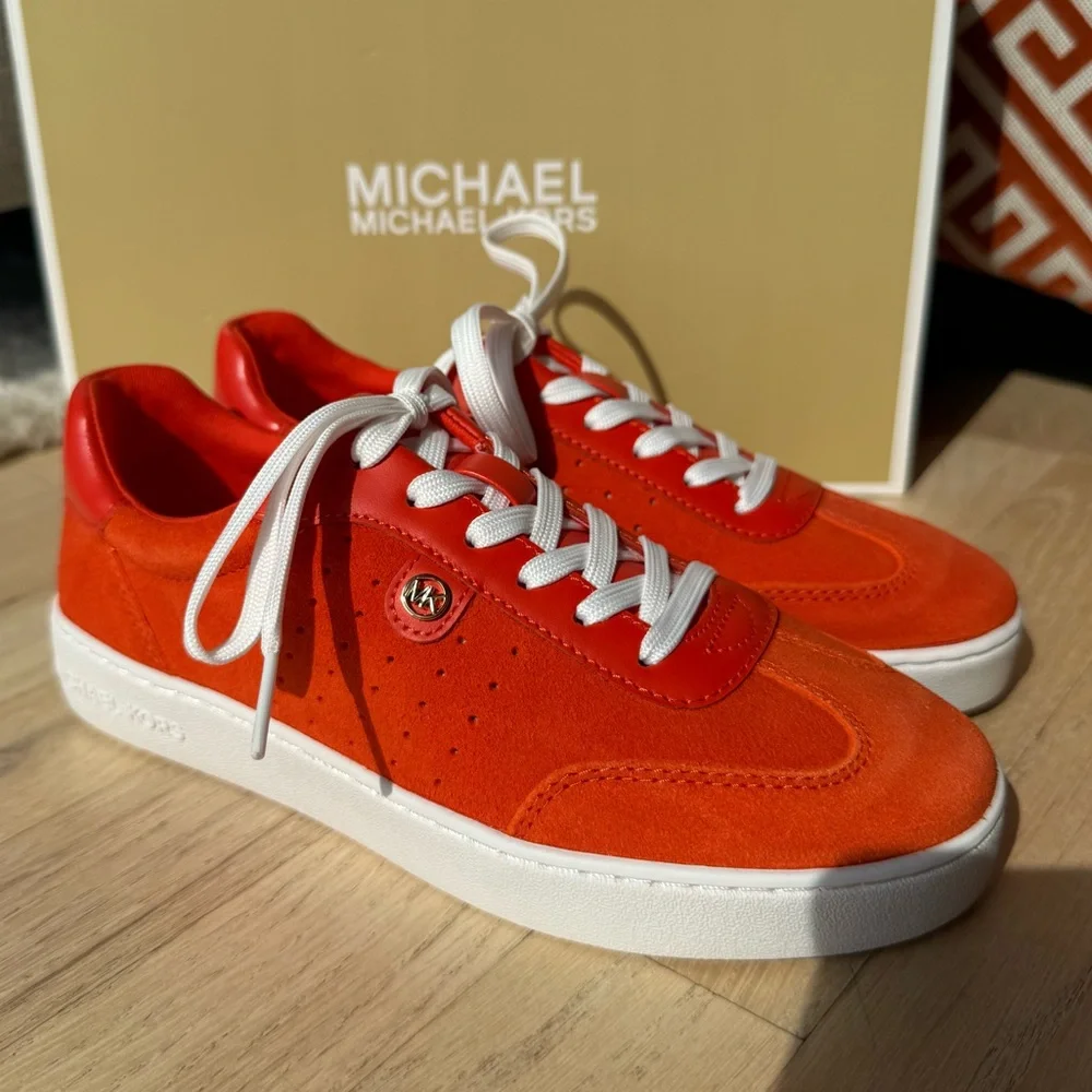 Michael Kors Scotty Suede Sneakers in Orange Red - Women’s size 6