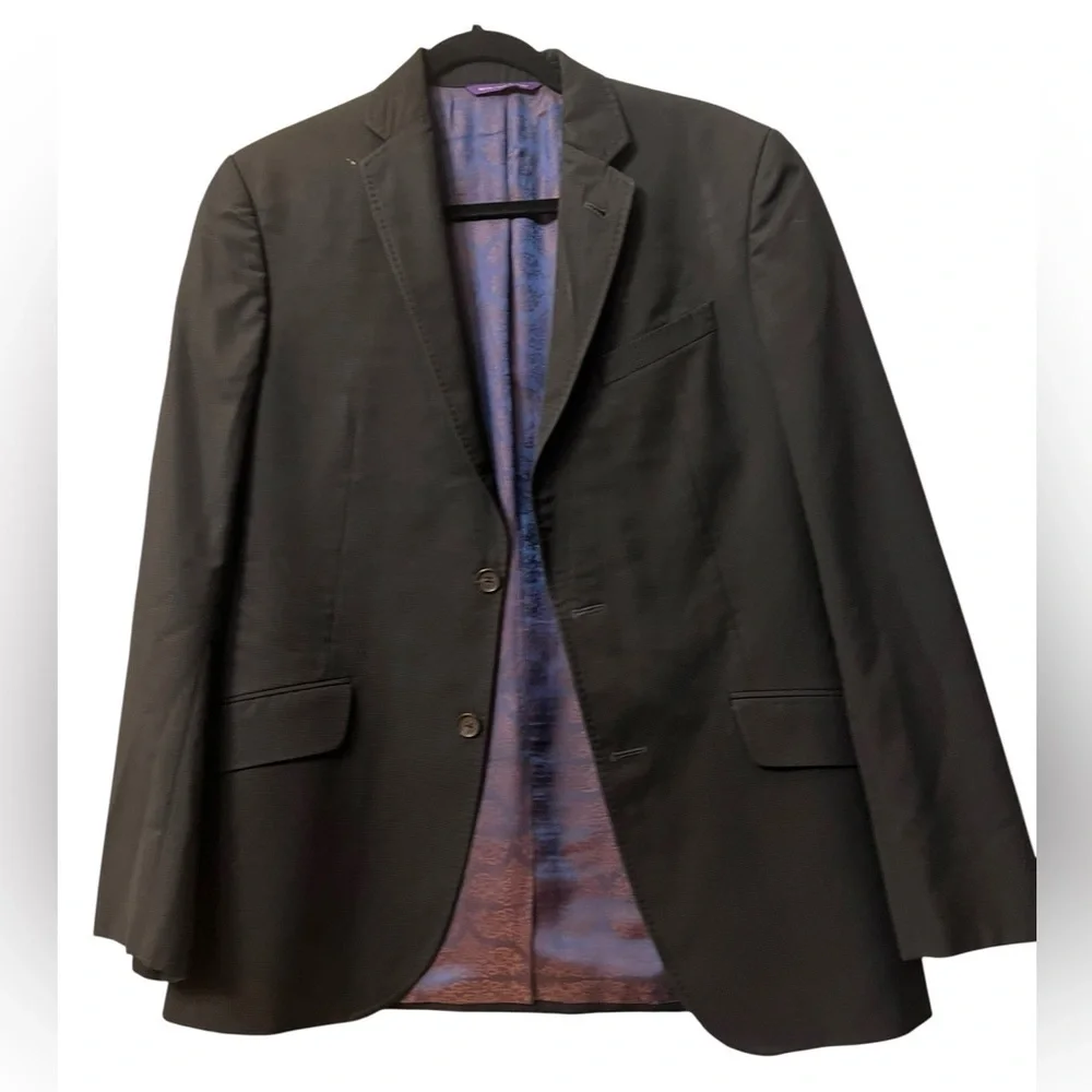 Ted Baker London Black Sport Coat with Notched Lapel Size 38