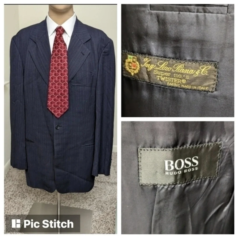 Hugo Boss x Loro Piana Blazer Men's 42 Sports‎ Coat Super 110s Black Suit Jacket
