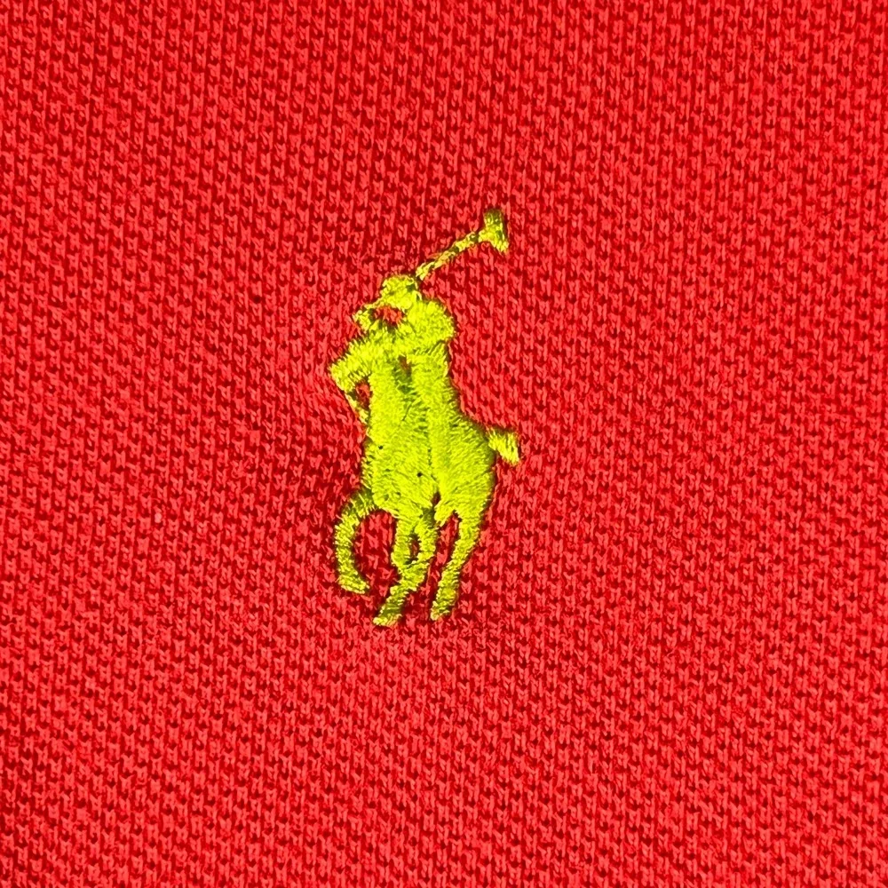 Polo Ralph Lauren Mens Large Red Cotton Pique Short Sleeve Polo Shirt Small Pony