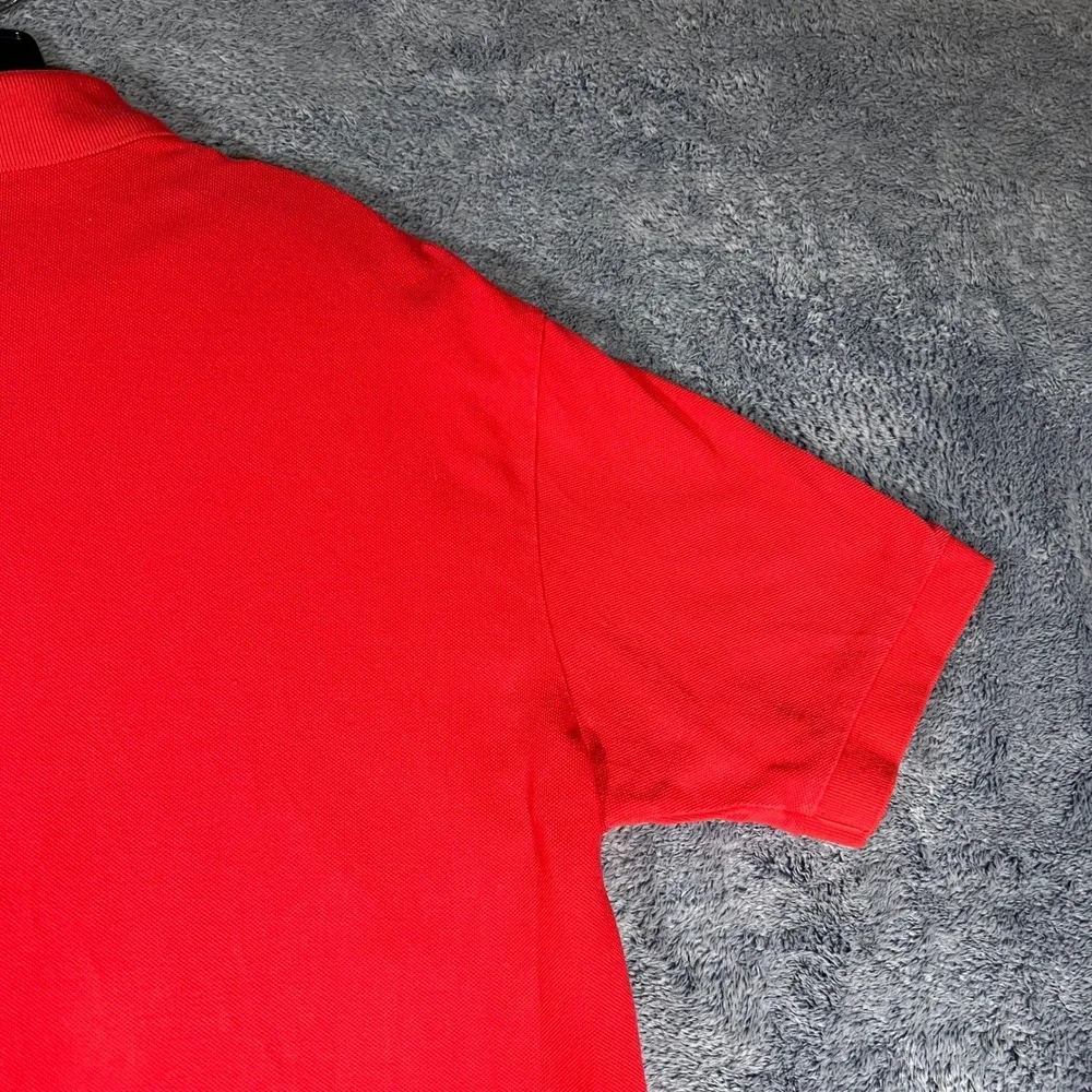Polo Ralph Lauren Mens Large Red Cotton Pique Short Sleeve Polo Shirt Small Pony