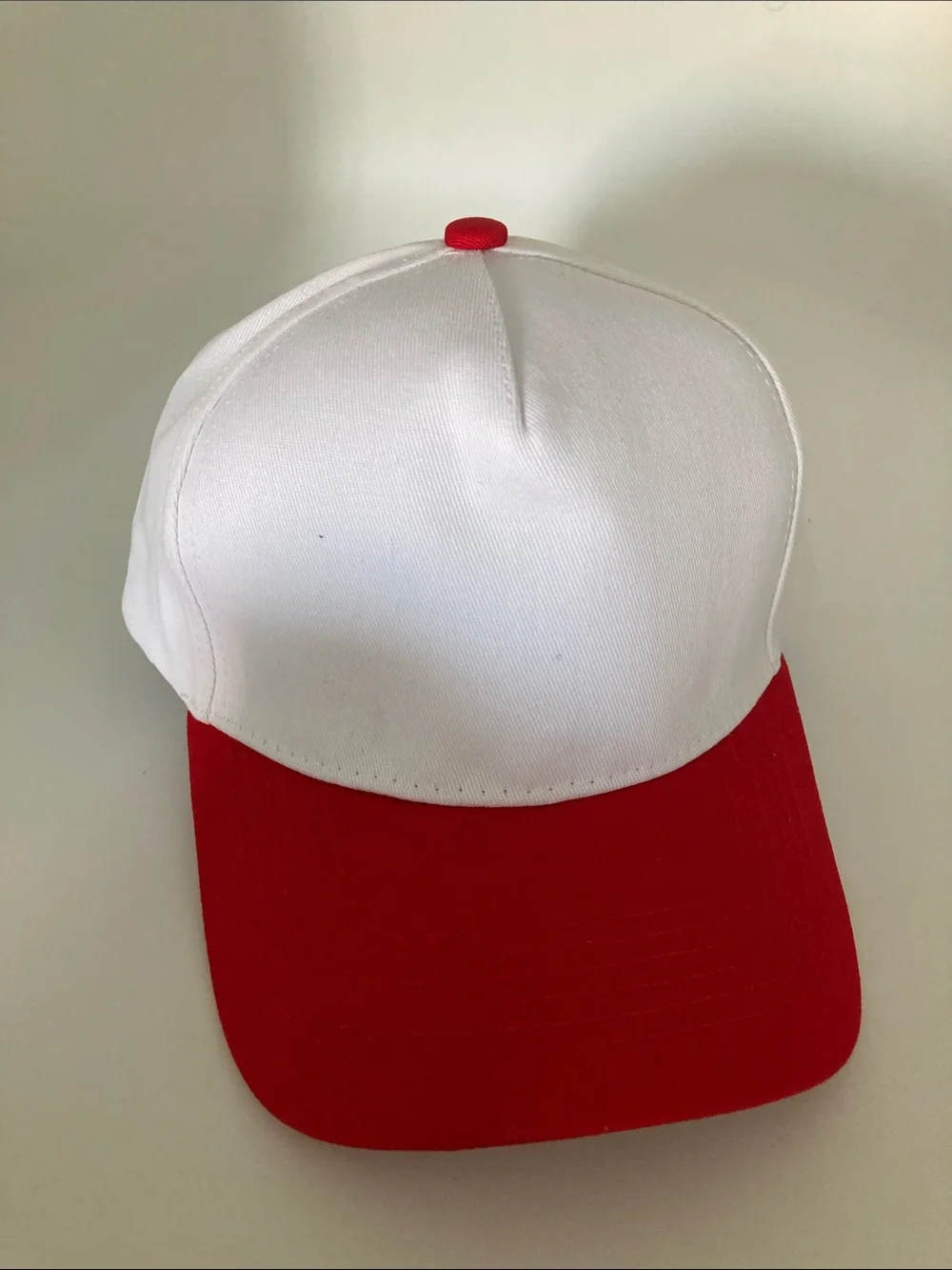 Kids Two-Tone White and Red Baseball Cap