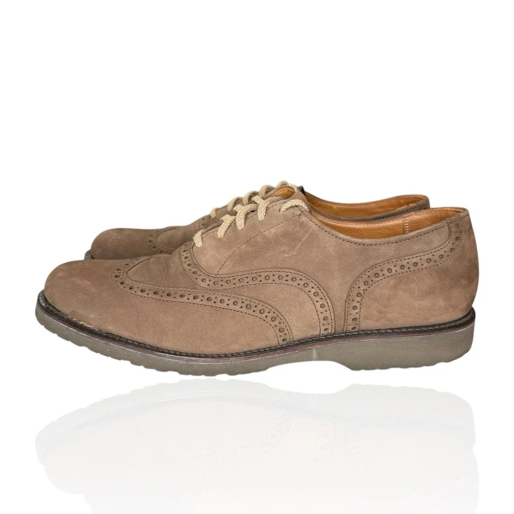 Vintage 90s L.L. Bean Suede Wingtip Oxford Shoes‎ 9B Vibram Sole Made in USA