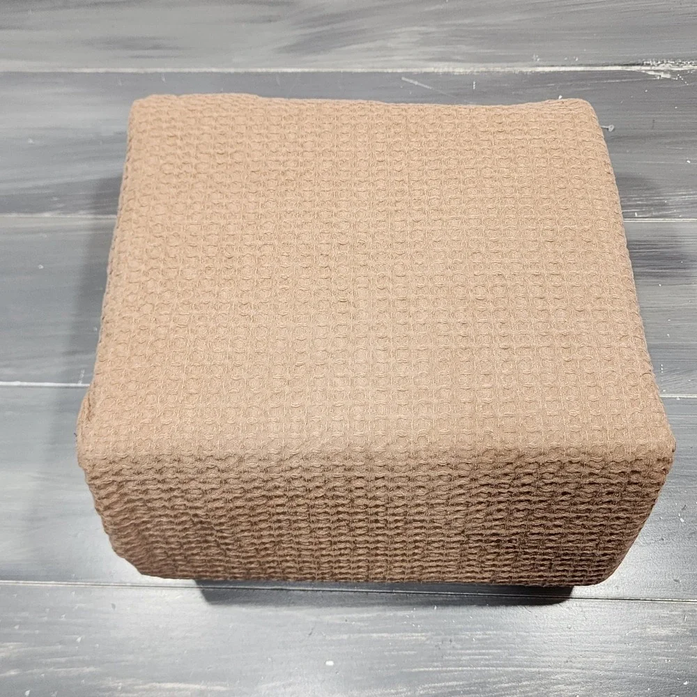 Threshold Burlap Brown Waffle Weave 100% Cotton Duvet‎ Set Full Queen 3pc NEW