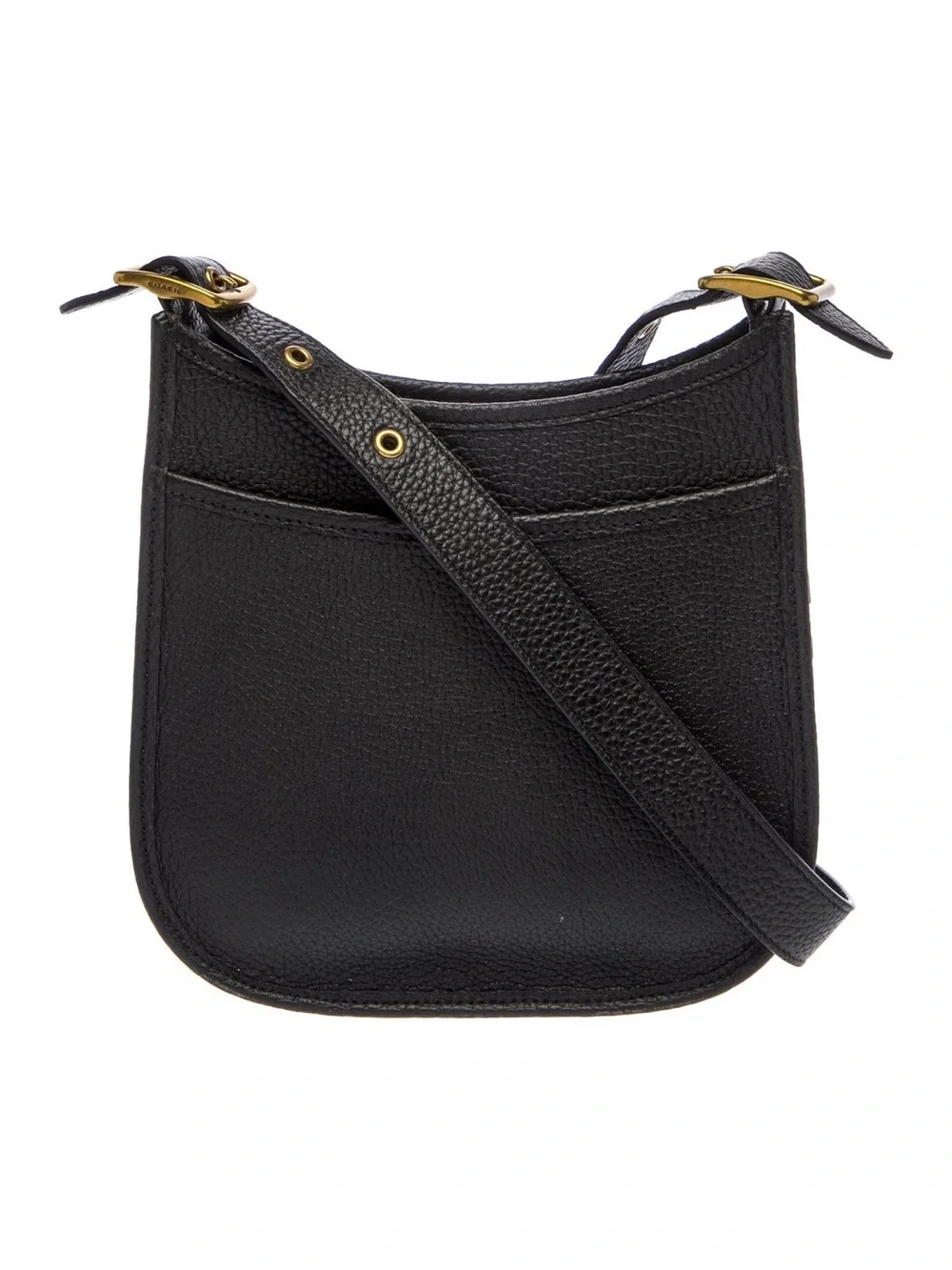 Coach Emery Black Grained Pebbled Leather Crossbody Shoulder Bag Purse