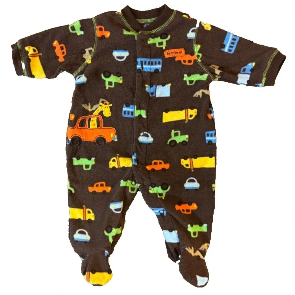 Carters Just One You 3 Months Boy Fleece Sleeper Y2K‎ Footed Pajamas Car Giraffe