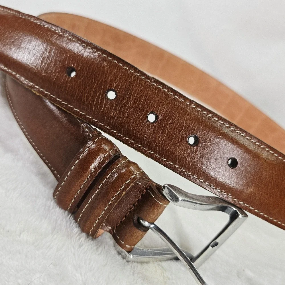 Martin Dingman Belt Mens 38 Brown Water Buffalo Leather Dress Handcrafted USA
