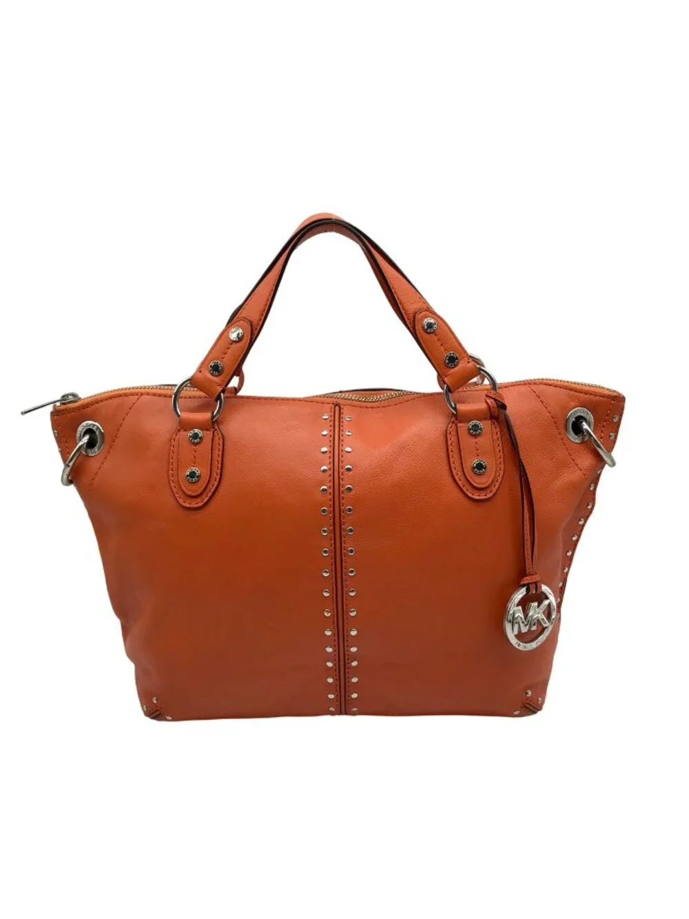 Michael Kors Tangerine Leather Astor Chain Convertible Satchel Bag