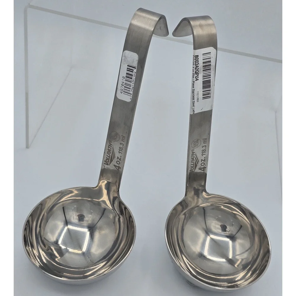 2 Lot NWT VOLLRATH‎ 4oz (118.3ml) Short Ladles- Stainless Steel 18-8 S/S 49704