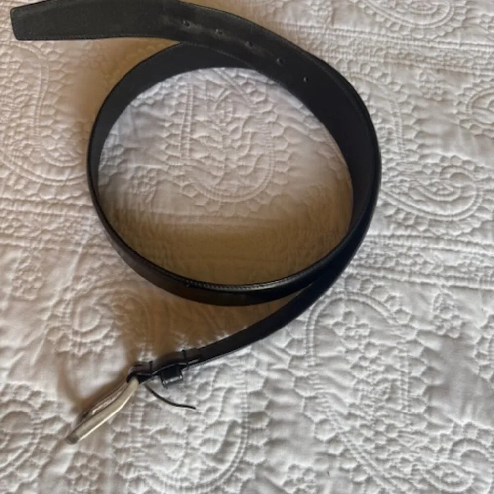 men prada leather black belt size42