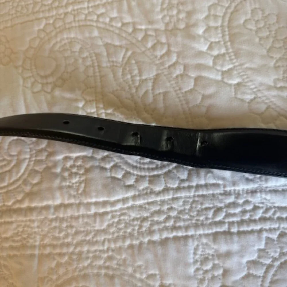 men prada leather black belt size42
