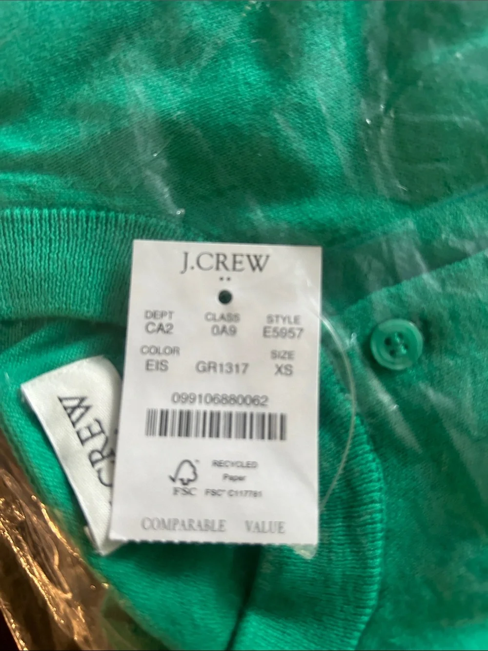 J. Crew packaging small never