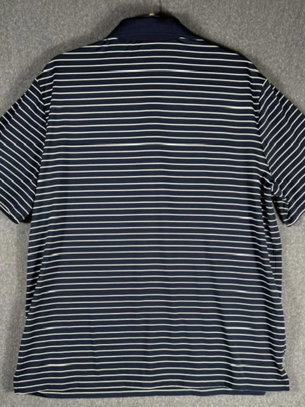 Polo Ralph Lauren Performance Polo Mens Sz Lg Navy White Stripe Classic Fit EUC