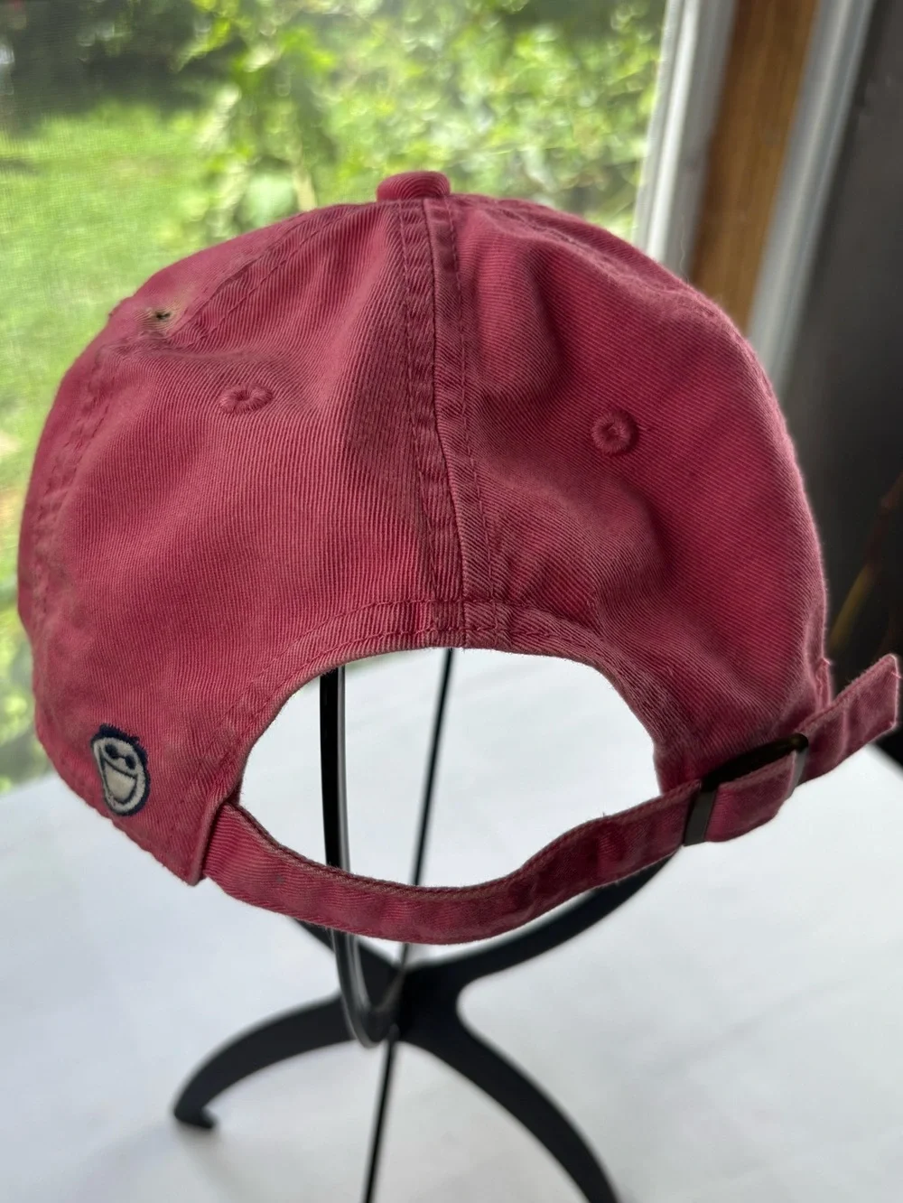 Life Is Good Washed Rose / Pink Baseball Hat White Peace Sign Cap 100% Cotton