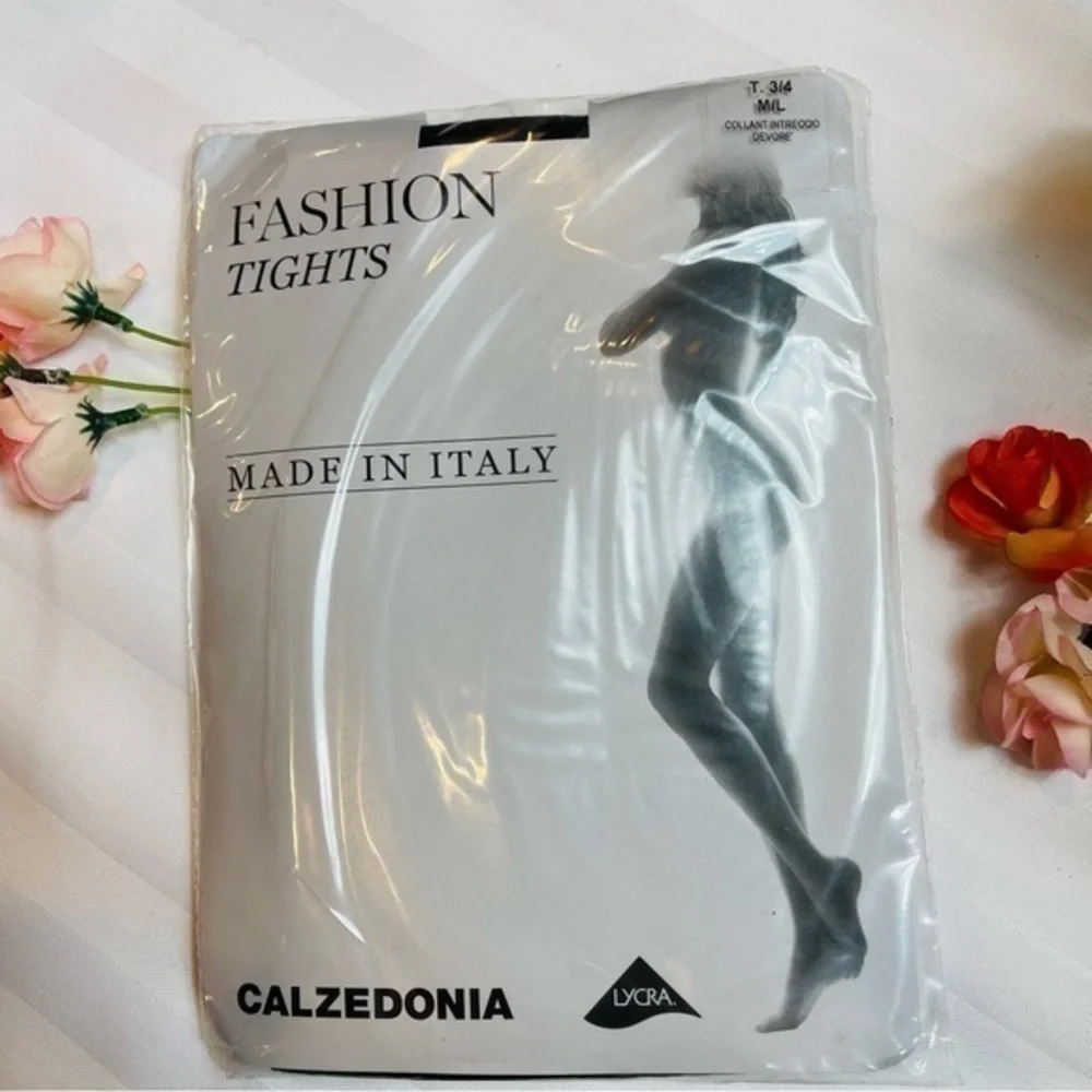 CALZEDONIA‎ ITALIAN Pantyhose Size 3/4 M/L - COLLANT Intreccio Devore SEXY!