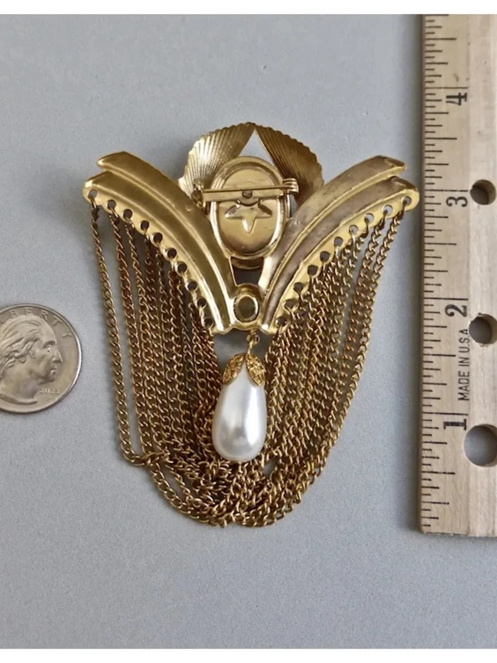 Vintage brooch curtain