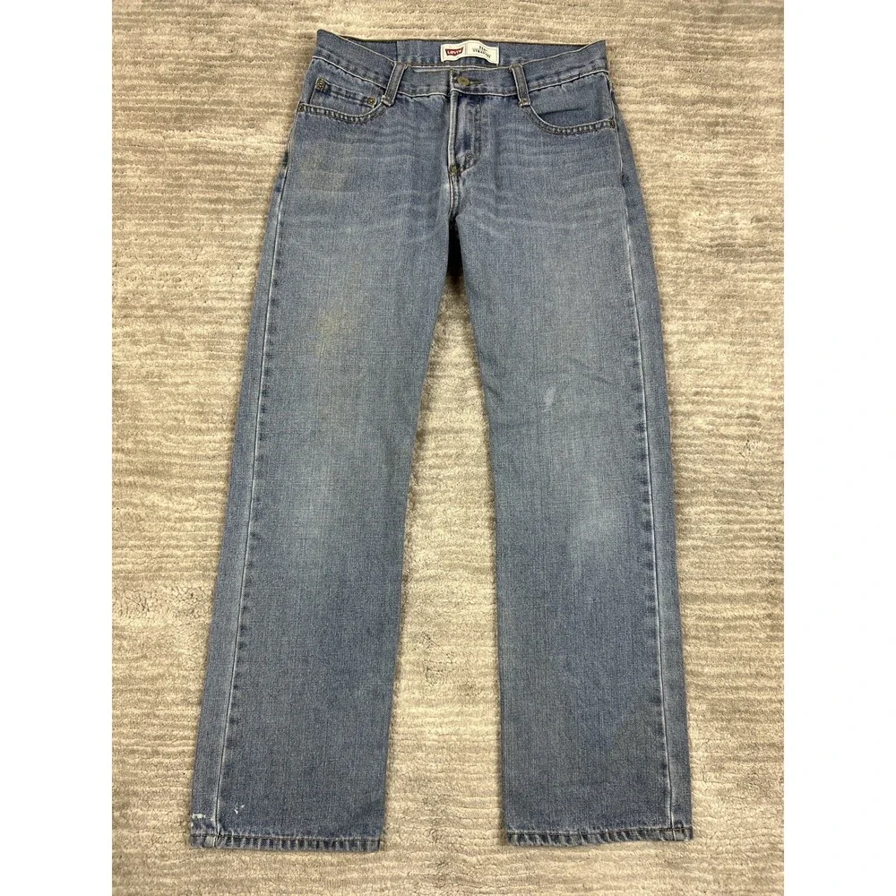 Levi's Jeans Boys 28x27 Blue 514 Straight Medium‎ Wash Denim Classic Fit