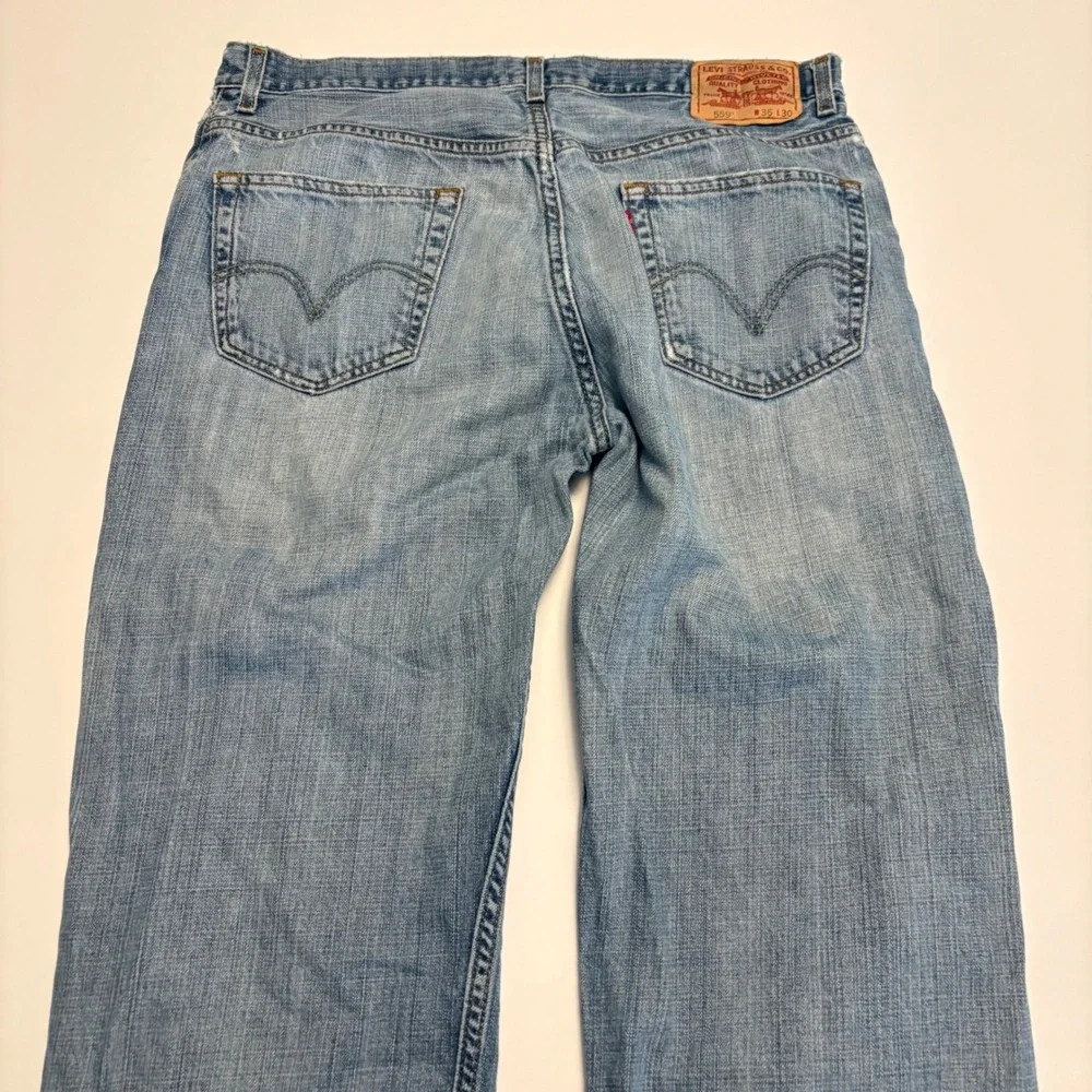 Levi's 559 Relaxed Straight Jeans Mens 36x30 Light Wash Denim Blue 005598190
