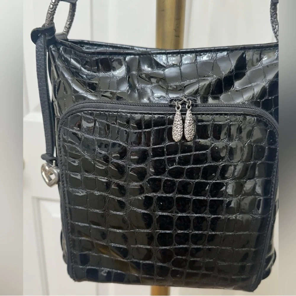 Brighton black croc