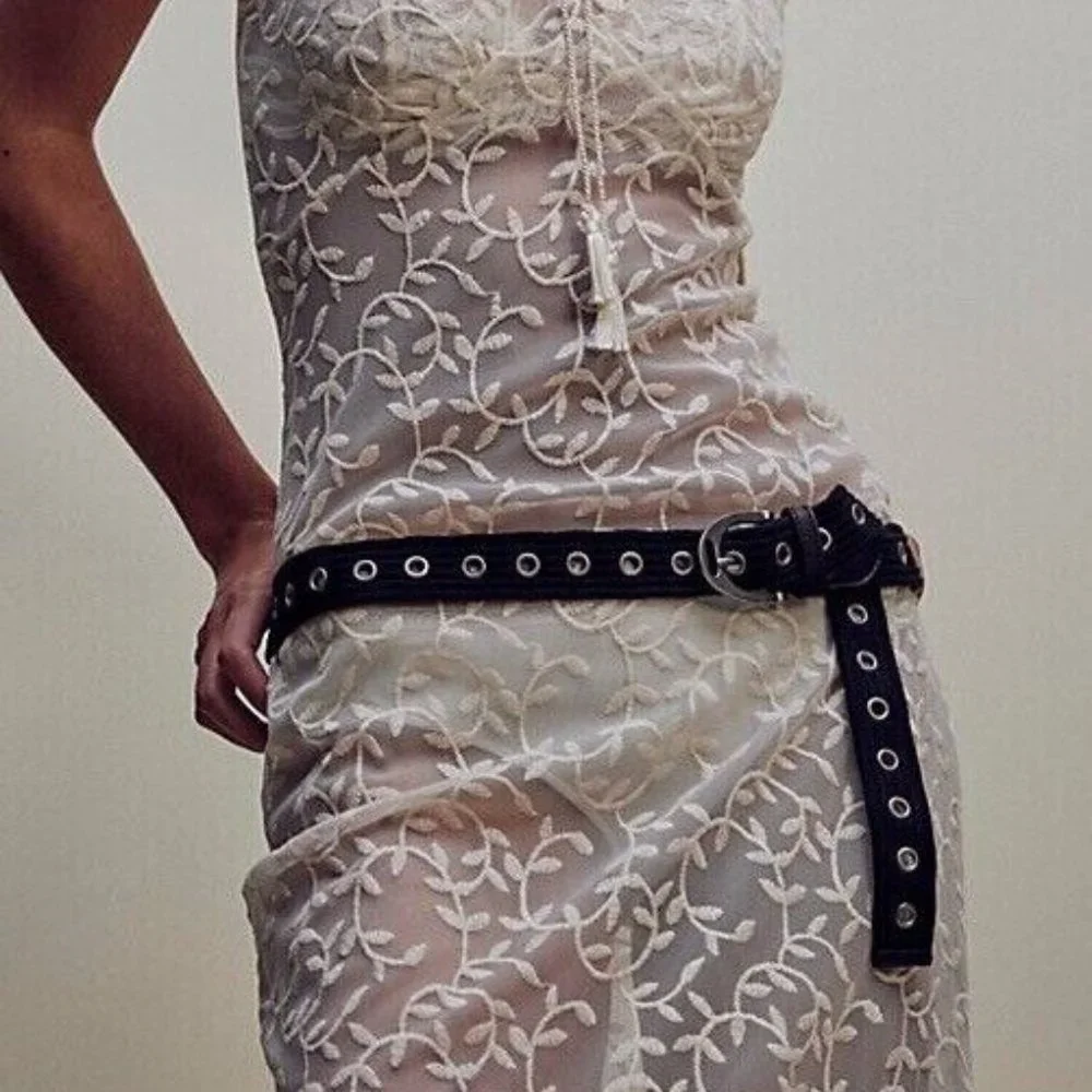 NWOT Free People Avril Grommet Cotton Hip Belt