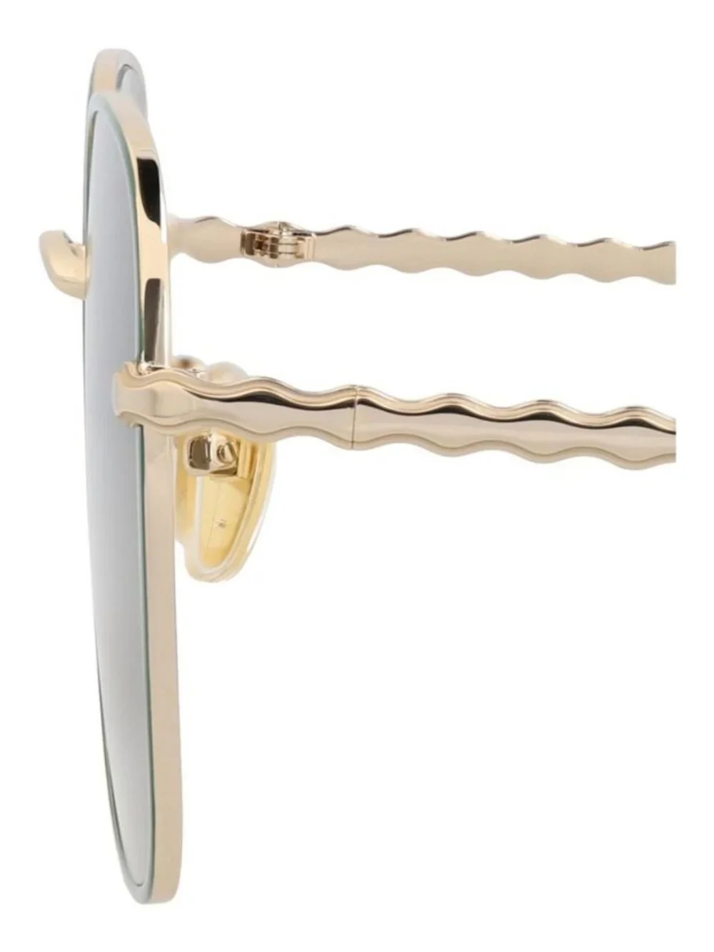 New Chloé Womens Square/Rectangle Gold Gold Green Fashion Designer Sunglasses