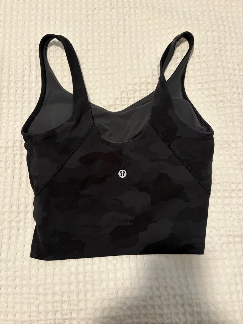 Lululemon Women’s Black Camo High-Waist Bike Shorts and top set