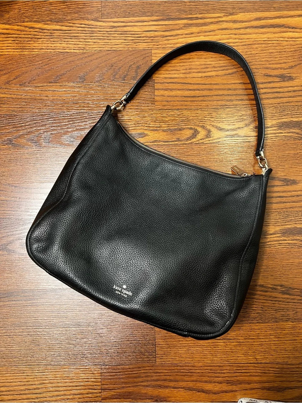 Kate Spade Kailee Shoulder Bag, crafted from black pebbled leather
