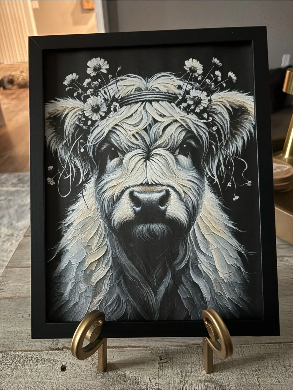 Framed 8x10 Highland Cow Wall Art