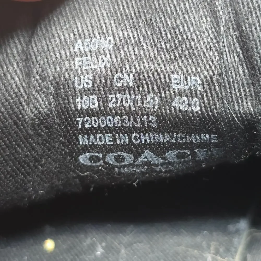 Coach Felix Black Low Top Canvas Lace Up Sneakers Shoes