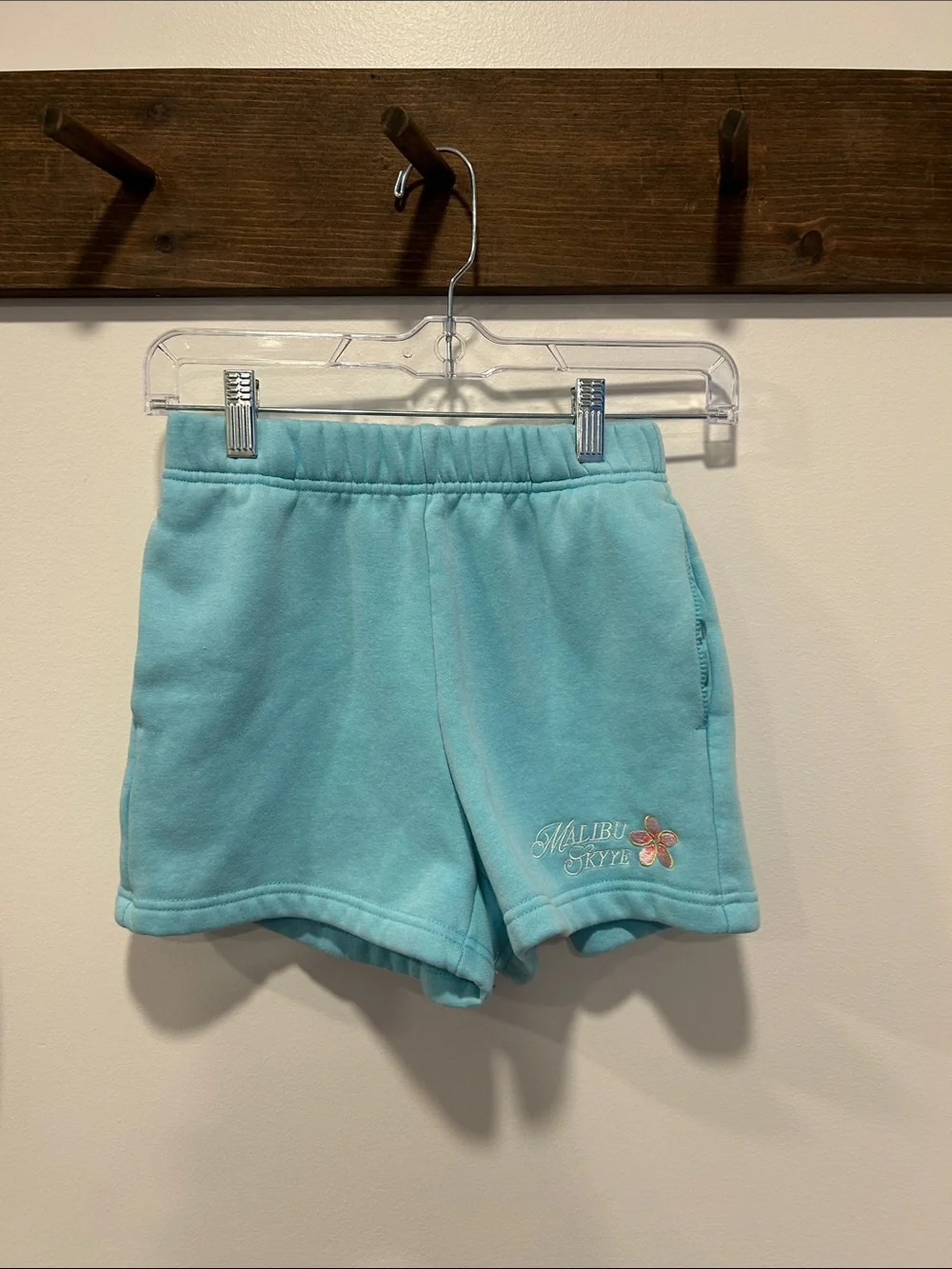 Malibu Aqua Blue Girls Fleece Shorts