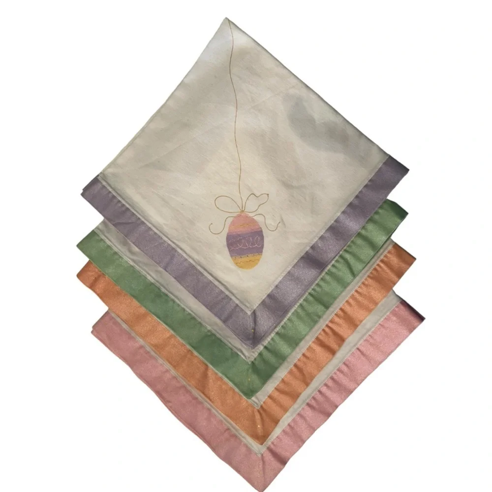 Edward Boutross Handpainted Easter Cloth Napkins  (Set of 4)