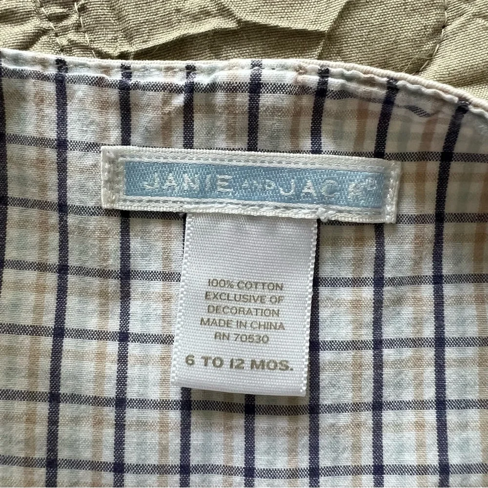 Janie and Jack giraffe material plaid