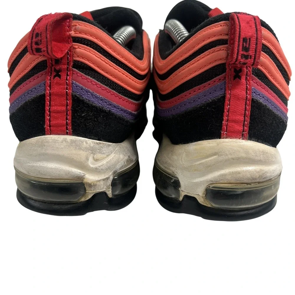 Nike Air Max 97 Sunset Mens Size 9.5 Black Red Purple Sneakers DJ5137-001‎