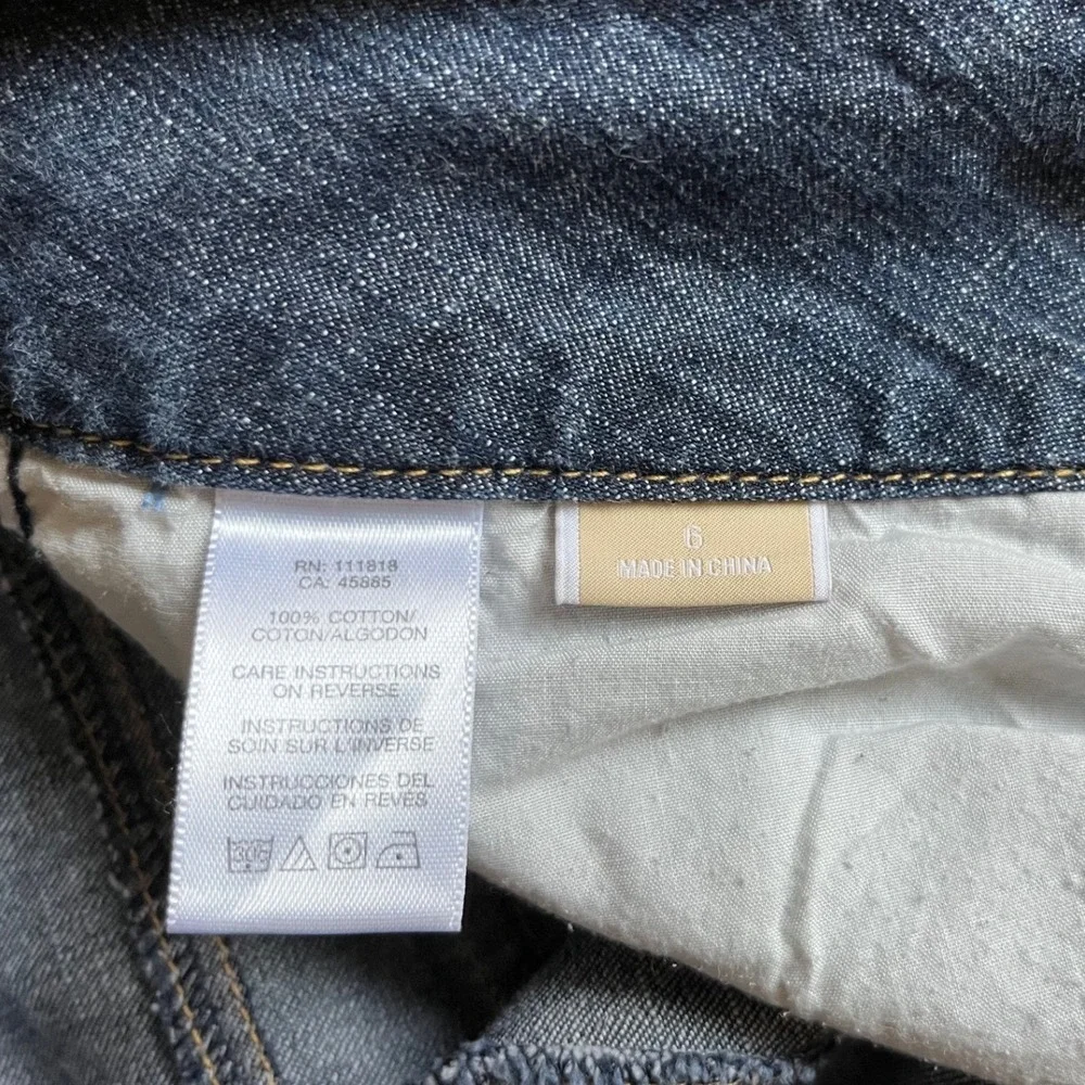 Michael Kors Y2K Dark Wash Wide Leg‎ Denim Trouser Jeans Size 6 Nautical Preppy