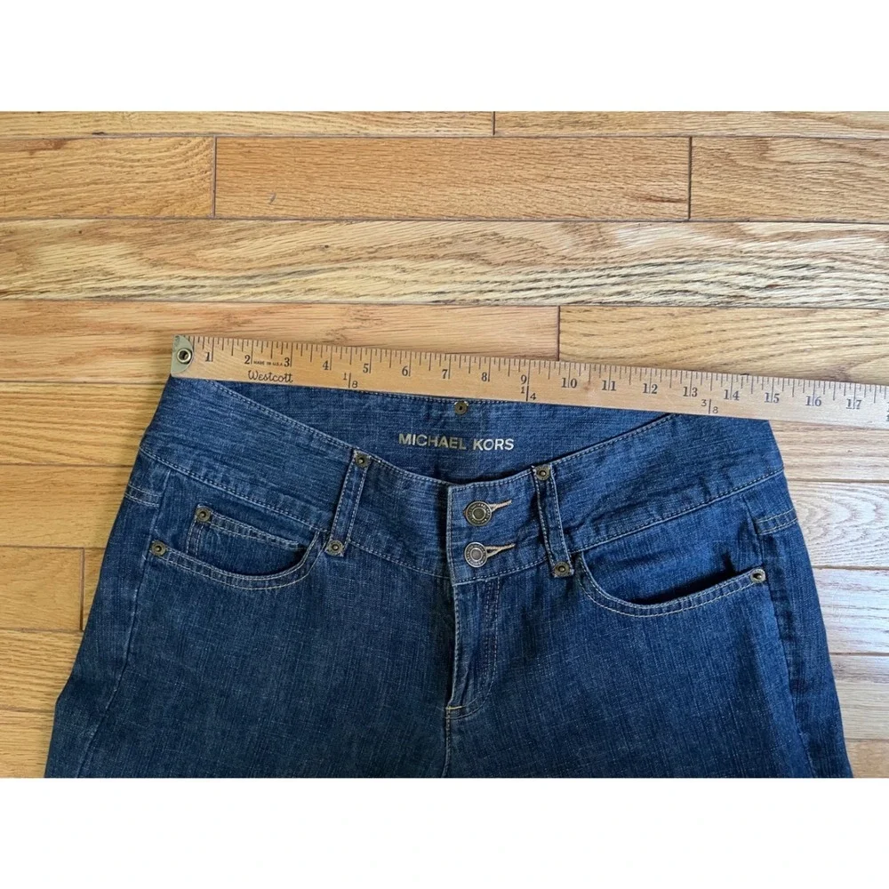 Michael Kors Y2K Dark Wash Wide Leg‎ Denim Trouser Jeans Size 6 Nautical Preppy