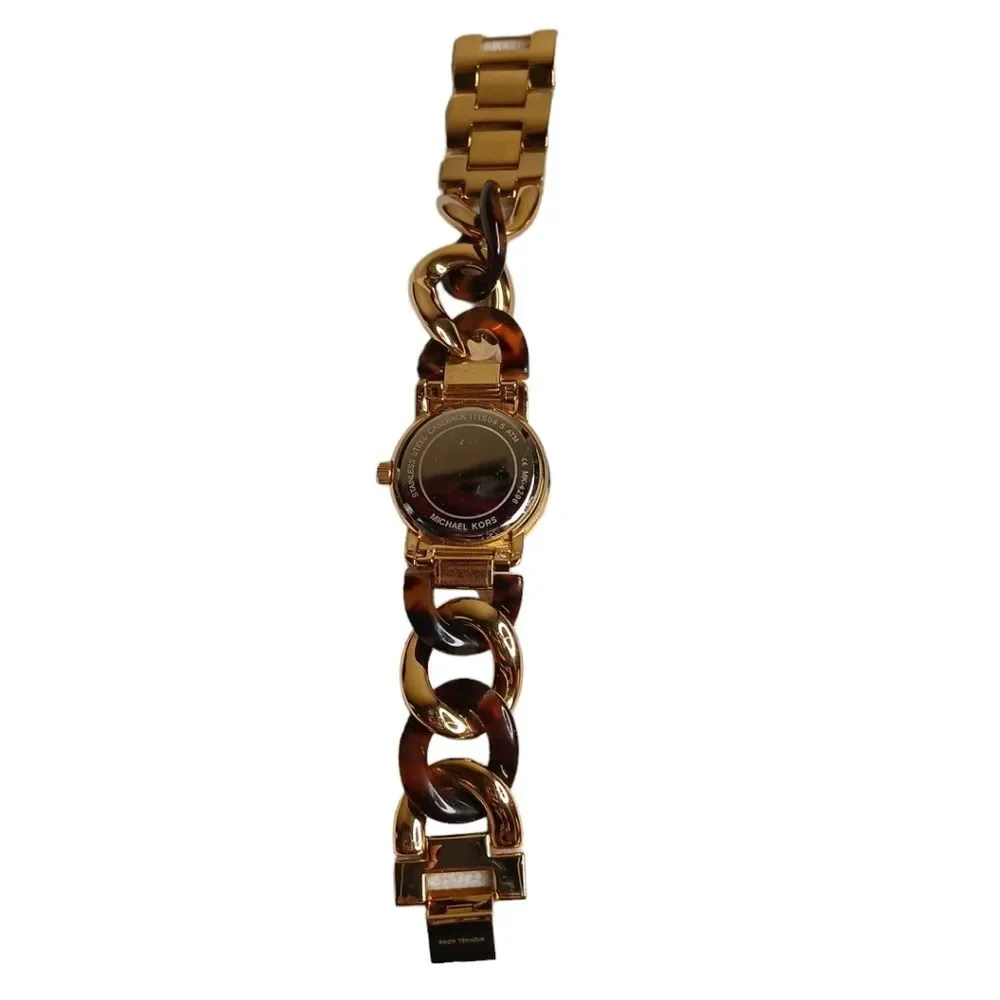 Micheal Kors Stainless Steel Caseback #4296 TORTOISE CHAIN‎ LINK WATCH USED